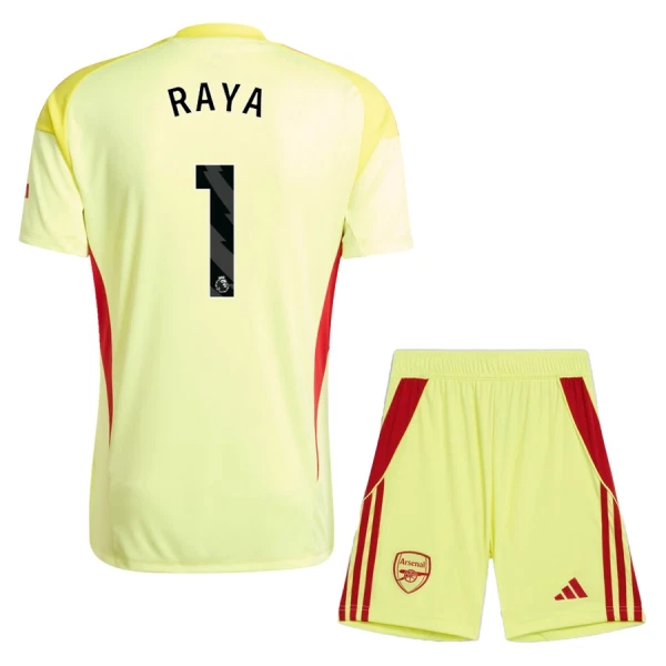 Fotbollströja med namn barn David Raya 1 Arsenal Målvakt Hemmatröja 2025/26
