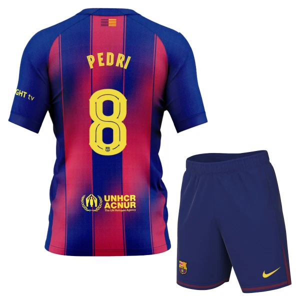 Billiga Fotbollströjor Barn FC Barcelona Hemma 2025/26 Pedri Gonzalez 8 Fotbollsställ
