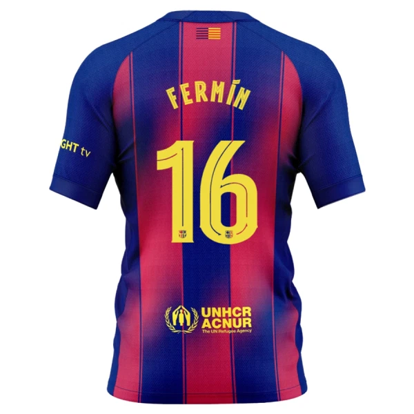 FC Barcelona Fotbollströja Hemma 2025/26 Herr Kortärmad Fermín López 16