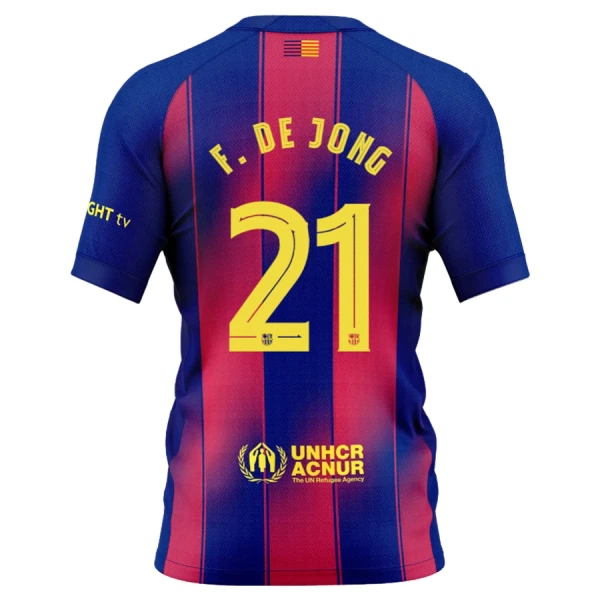 FC Barcelona Fotbollströja Hemma 2025/26 Herr Kortärmad Frenkie de Jong 21