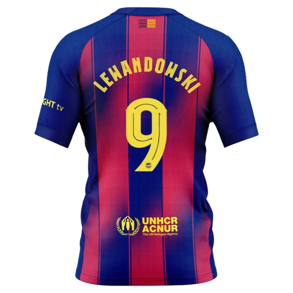 Billiga Fotbollströjor Herr FC Barcelona Hemma 2025/26 Kortärmad Robert Lewandowski 9