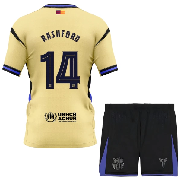 Fotbollsset Barn FC Barcelona x Kobe Bryant 2025/26 Bortadräkt Marcus Rashford 14