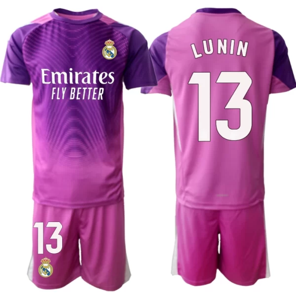 Fotbollströja Barn Real Madrid Bortatröja 2025-26 Målvaktströja Andriy Lunin 13