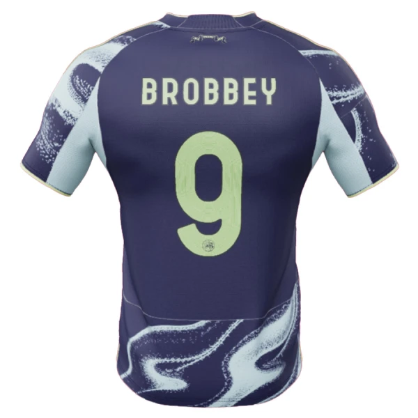 Ajax Bortatröja 2025/26 Herr Fotbollströjor med tryck Brian Brobbey 9