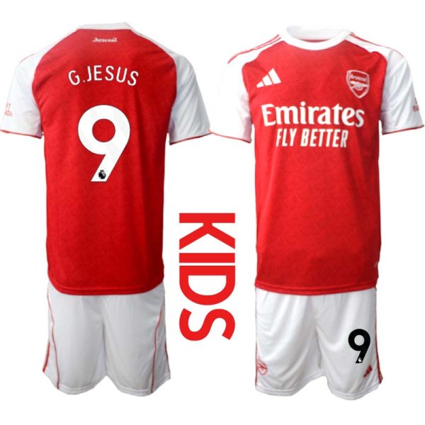 Billiga Fotbollströjor Barn Arsenal Hemmaställ 2025/26 tröja set Gabriel Jesus 9