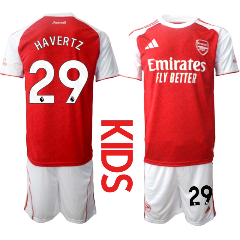 Matchtröjor Fotboll Barn Arsenal Hemmaställ 2025/26 Kai Havertz 29