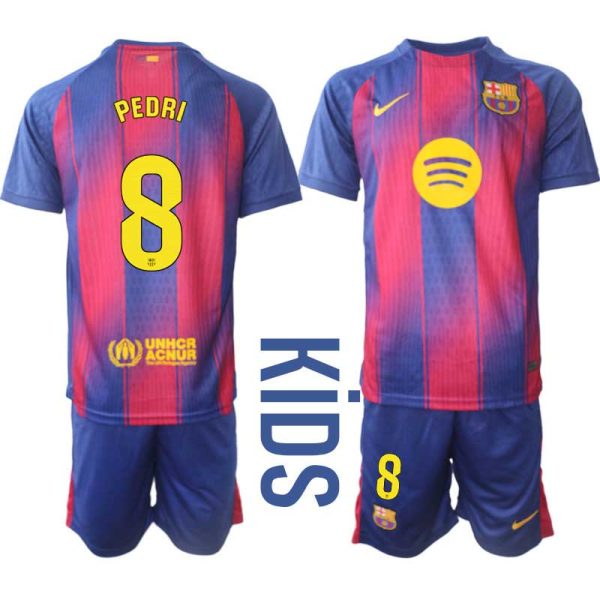 Fotbollsdress Barn FC Barcelona Hemmaställ 2025/26 Pedri Gonzalez 8