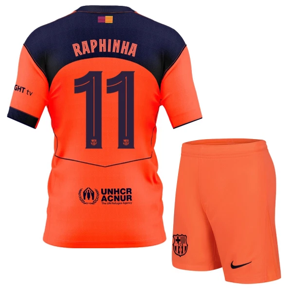 Matchställ Fotboll Barn FC Barcelona Tredjeställ 2025/26 Raphinha Belloli 11