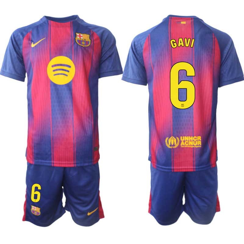 Matchställ Fotboll FC Barcelona Hemmaställ 2025/26 Paez Gavi 6