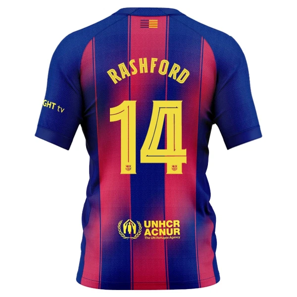 FC Barcelona Fotbollströja Hemma 2025/26 Herr Kortärmad Marcus Rashford 14