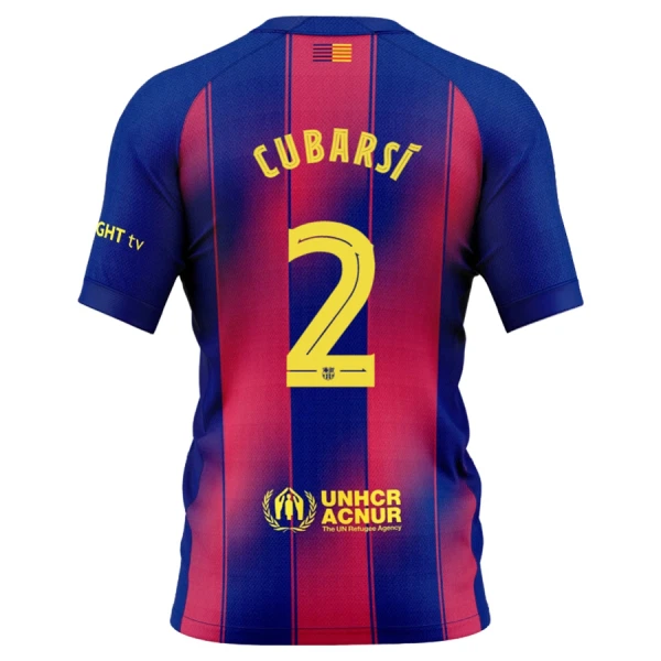 Billiga Fotbollströjor Herr FC Barcelona Hemma 2025/26 Kortärmad Pau Cubarsí 2
