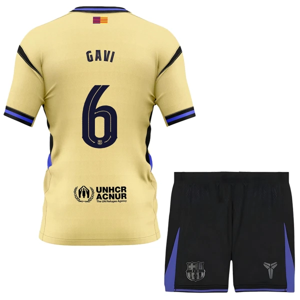 Fotbollsset Barn FC Barcelona x Kobe Bryant 2025/26 Bortadräkt Paez Gavi 6