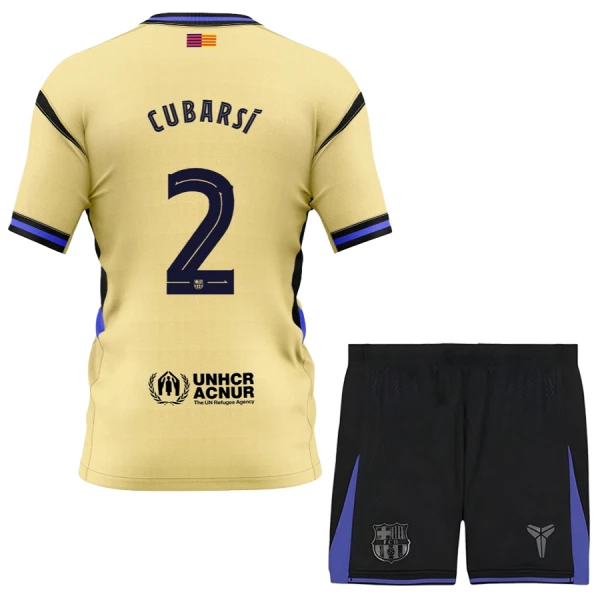 Fotbollsset Barn FC Barcelona x Kobe Bryant 2025/26 Bortadräkt Pau Cubarsí 2