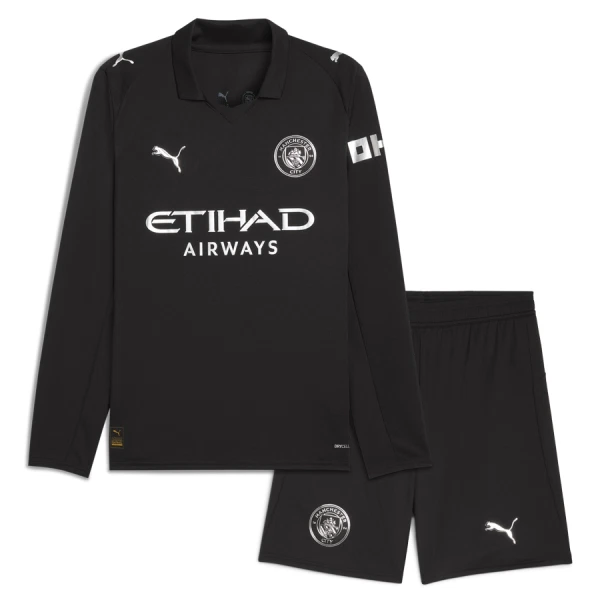 Manchester City Bortatröja 2025/26 Barn Långärmad Fotbollsställ