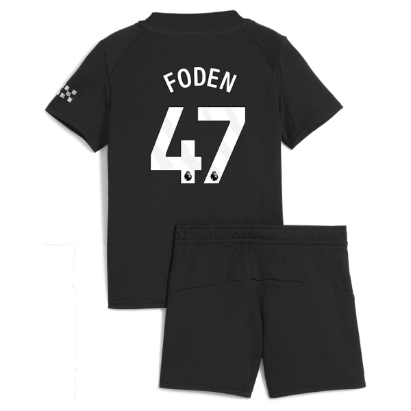 Billiga Fotbollströjor Barn Manchester City Bortatröja 2025/26 Fotbollsställ Phil Foden 47