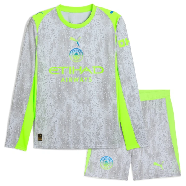 Manchester City Tredjeställ 2025/26 Barn Långärmad Fotbollströja + Shorts
