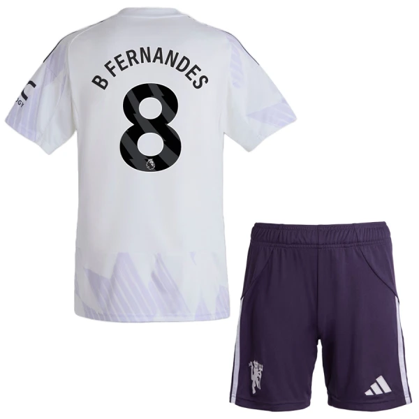 Billiga Fotbollströjor Barn Manchester United Bortaställ 2025/26 set Bruno Fernandes 8