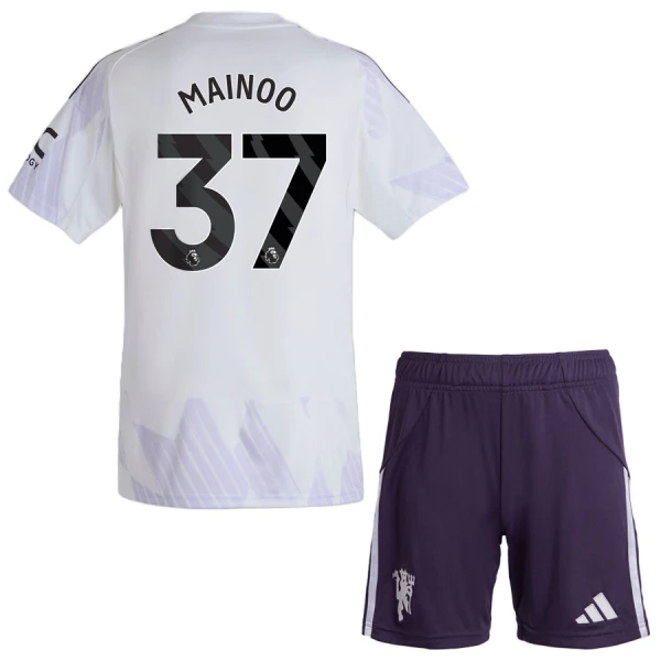 Fotbollskläder Set Barn Manchester United Bortaställ 2025/26 Kobbie Mainoo 37