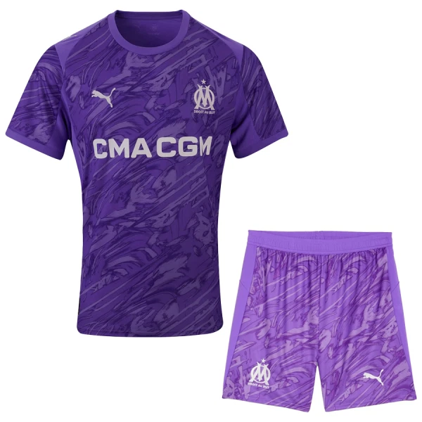 Fotbollskläder Set Barn Olympique de Marseille Lila Målvaktsdräkt 2025/26