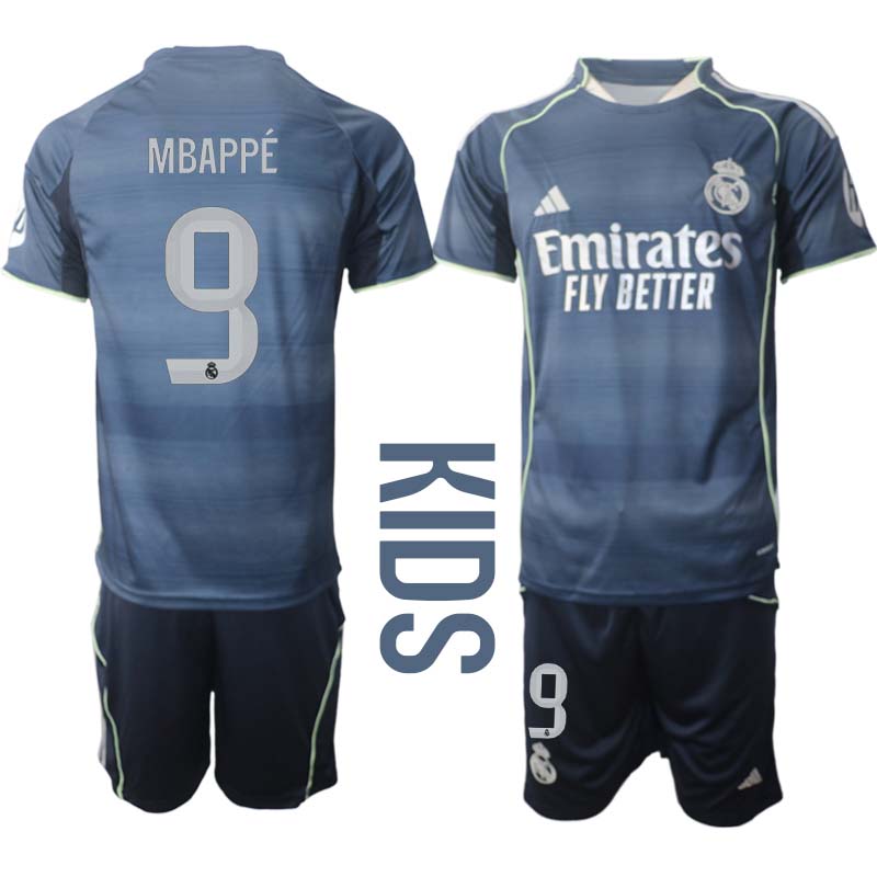 Fotbolls Matchtröjor Barn Real Madrid Borta 2025/26 Kylian Mbappé 9