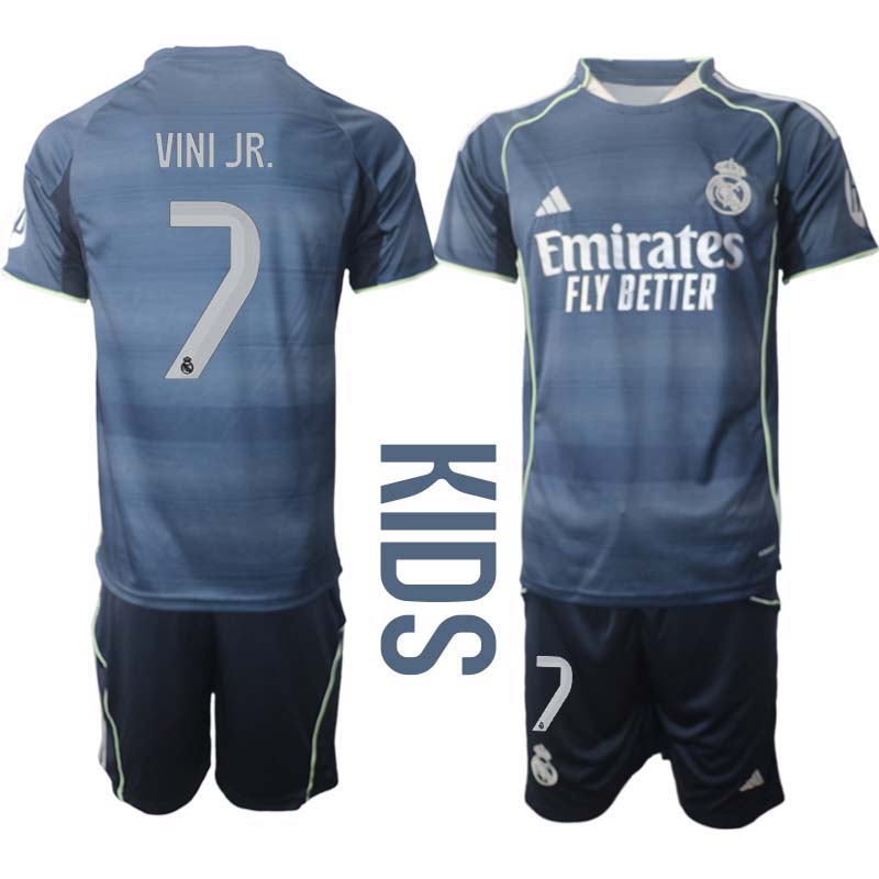 Fotbollströjor Billigt Barn Real Madrid Borta 2025/26 Vinicius Junior 7