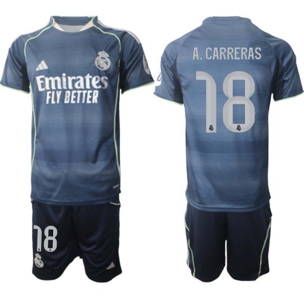 Billiga Fotbollströja Kit Herr Real Madrid Borta 2025/26 Álvaro Carreras 18