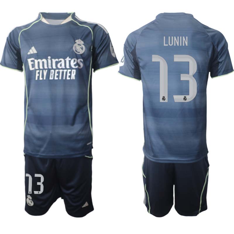 Billiga Fotbollsset Herr Real Madrid Borta 2025/26 Andriy Lunin 13