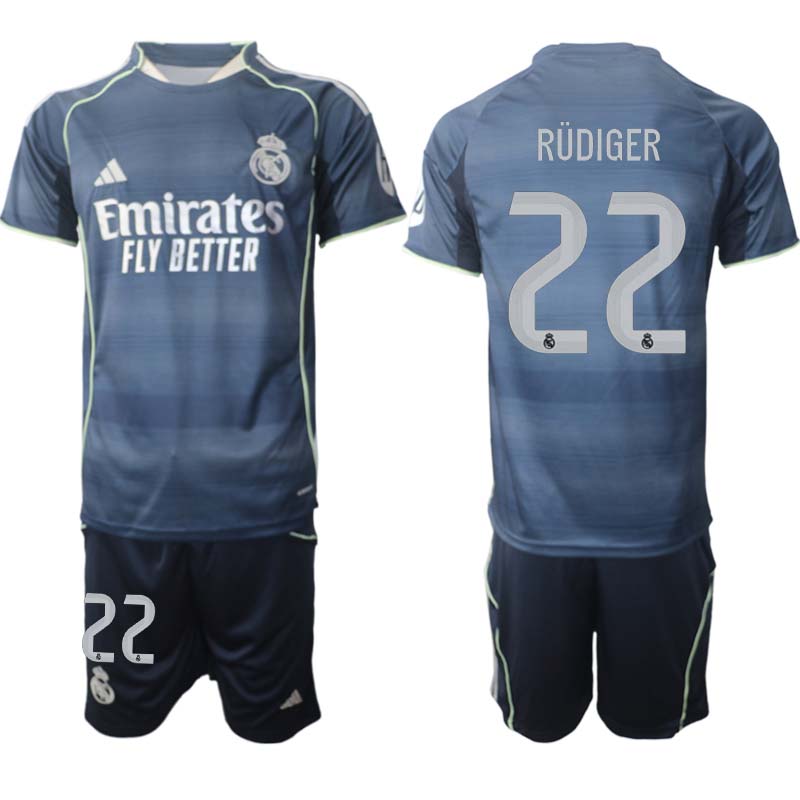 Billiga Fotbollströjor Herr Real Madrid Borta 2025/26 Antonio Rüdiger 22