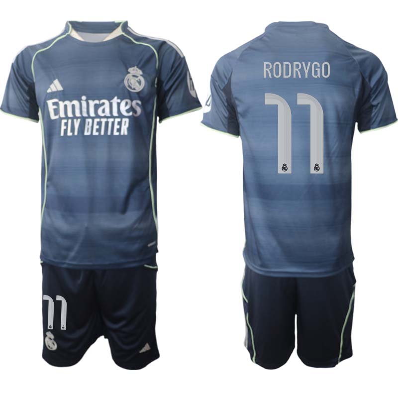 Real Madrid Borta 2025/26 Herr Fotbollströja med namn Rodrygo 11