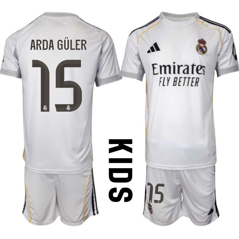 Fotbollströjor Barn Billiga Real Madrid Hemm 2025/26 Arda Güler 15