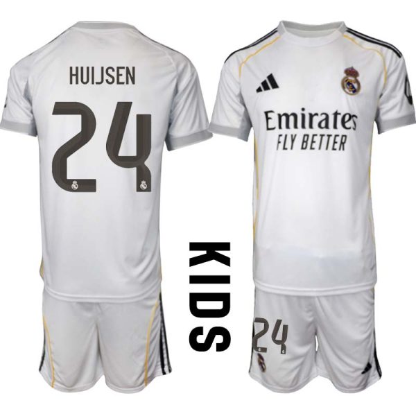 Billiga Fotbollströjor Barn Real Madrid Hemma 2025/26 Set Dean Huijsen 24