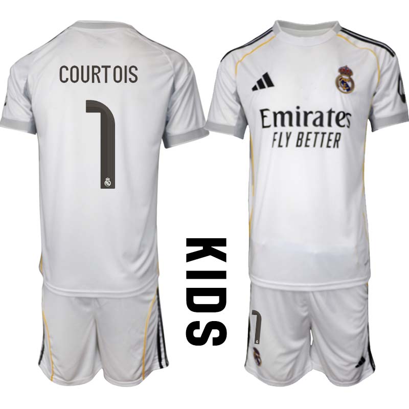 Fotbollströja Barn Real Madrid Hemm 2025/26 Thibaut Courtois 1