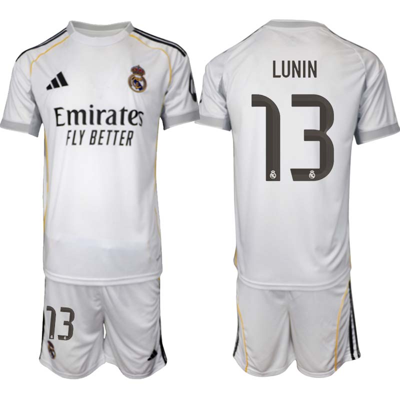Fotbollströjor Billigt Herr Real Madrid Hemmaställ 2025/26 Andriy Lunin 13