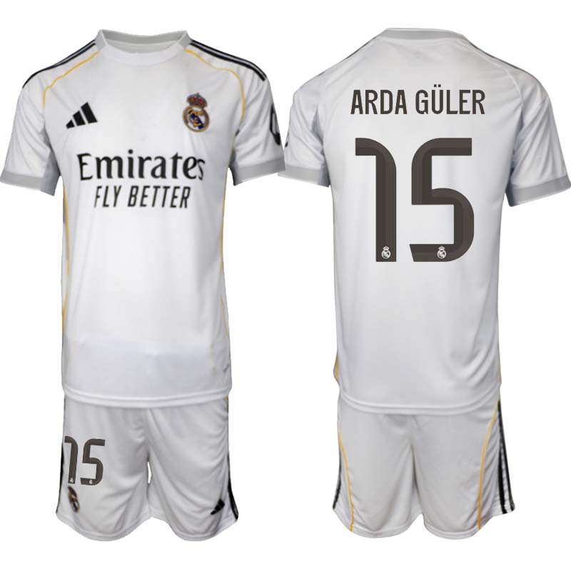 Fotbollskläder Herr Real Madrid Hemmaställ 2025/26 Arda Güler 15