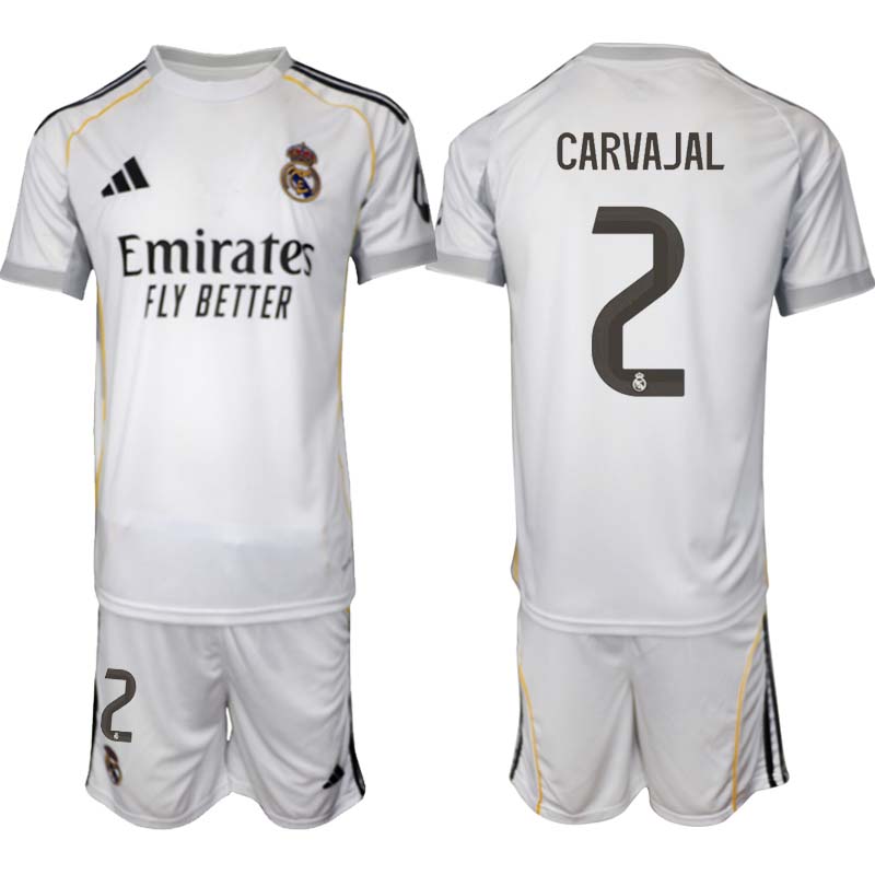 Fotbollskläder Set Herr Real Madrid Hemmaställ 2025/26 Daniel Carvajal 2