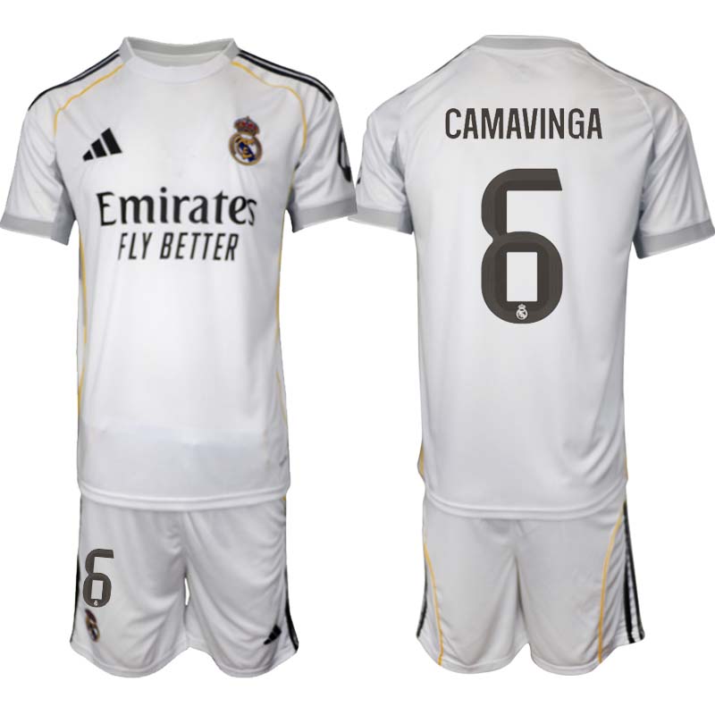 Köp Fotbollsset Herr Real Madrid Hemmaställ 2025/26 Eduardo Camavinga 6