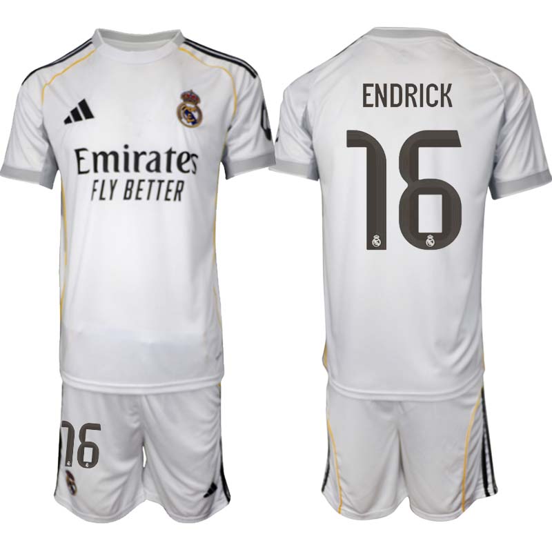 Fotbollskläder Herr Real Madrid Hemmaställ 2025/26 Endrick Felipe 16