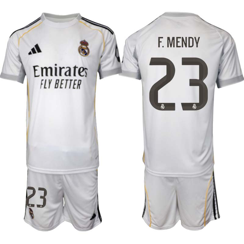 Matchställ Fotboll Herr Real Madrid Hemmaställ 2025/26 Ferland Mendy 23