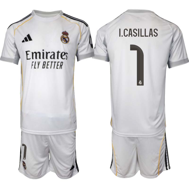 Fotbollskläder Set Herr Real Madrid Hemmaställ 2025/26 Iker Casillas 1
