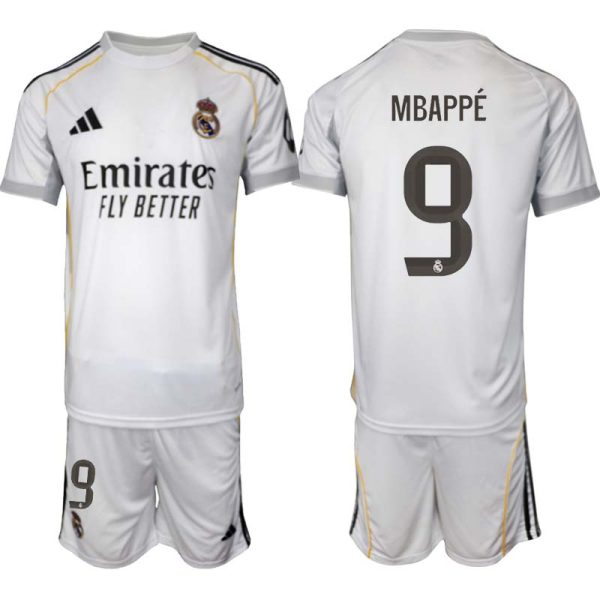 Billiga Fotbollströjor Herr Real Madrid Hemmaställ 2025/26 Kylian Mbappé 9