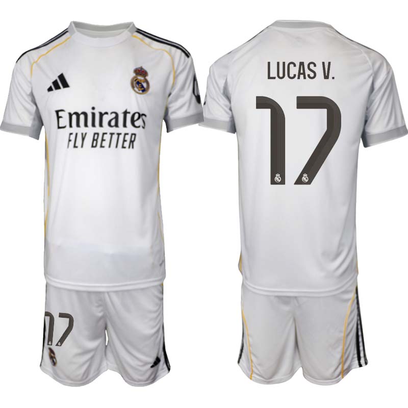 Matchtröjor Herr Real Madrid Hemmaställ 2025/26 Lucas Vazquez 17