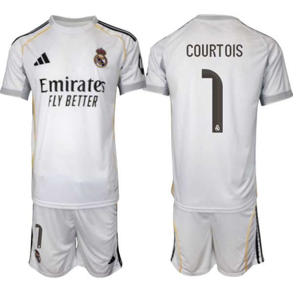 Fotbollskläder Set Herr Real Madrid Hemmaställ 2025/26 Thibaut Courtois 1
