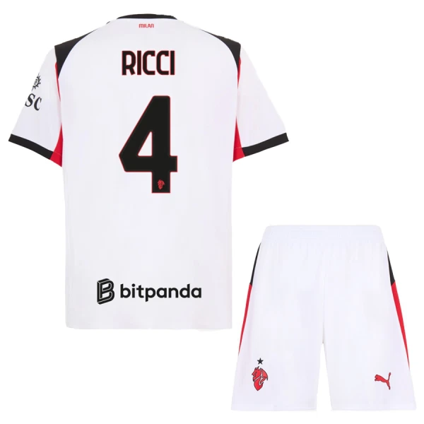 Fotbollströjor Barn Billiga AC Milan Bortaställ 2025/26 Samuele Ricci 4