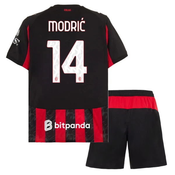 Billiga Fotbollströjor Barn AC Milan Hemmaställ 2025/26 Luka Modrić 14