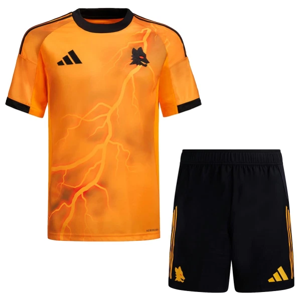 Matchtröjor Fotboll Barn AS Roma Bortaställ 2025/26 Kortärmad Tröja + Shorts