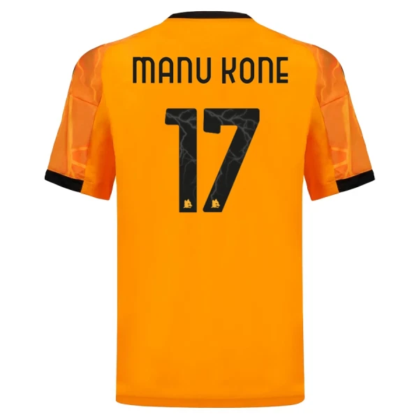 Billiga Fotbollströja Herr AS Roma Bortatröja 2025/26 Kortärmad Manu Kone 17