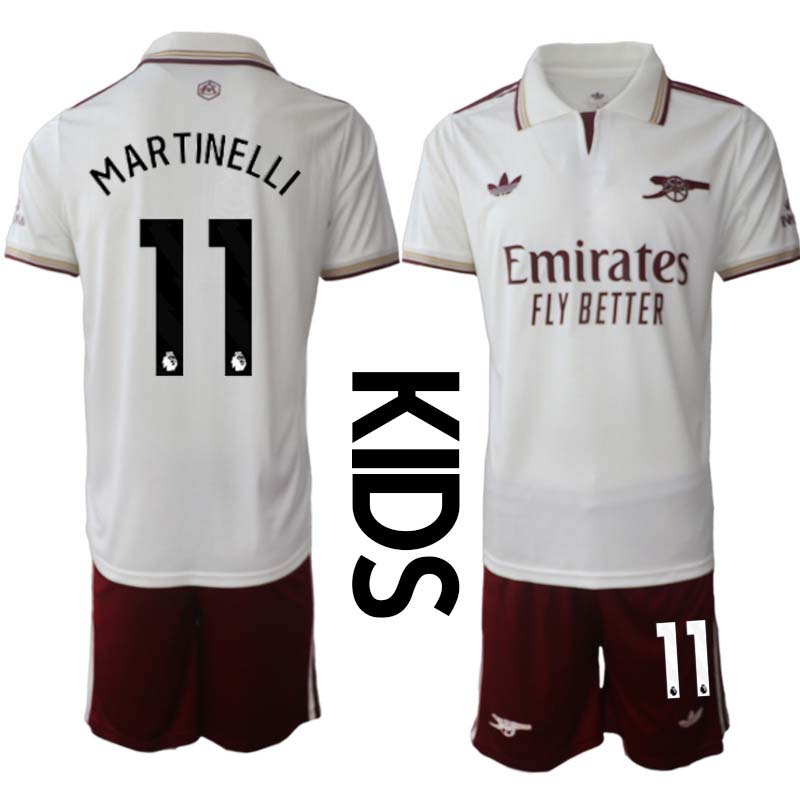 Billiga Fotbollsset Barn Arsenal Tredjeställ 2025/26 Gabriel Martinelli 11