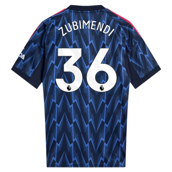 Herr Fotbollströja Arsenal Bortatröja 2025/26 med namn Martín Zubimendi 36
