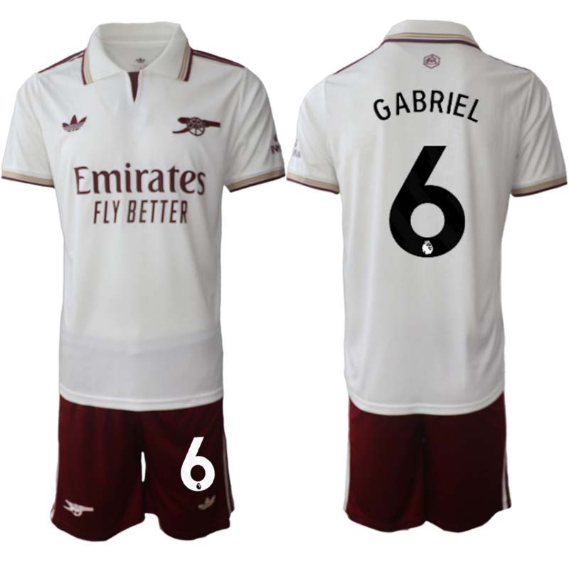 Billiga Fotbollsset Herr Arsenal Tredjeställ 2025/26 Gabriel Magalhães 6