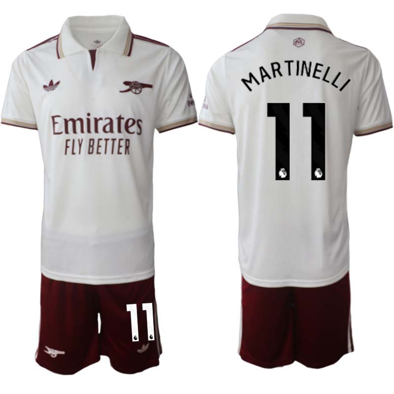 Billiga Fotbollströja Arsenal Tredjeställ 2025/26 med namn Gabriel Martinelli 11